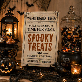 ハロウィン トリート テーブル サイン ハロウィン 新聞