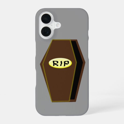 ハロウィン ドゥームの棺のRIP iPhone 16ケース (裏面)