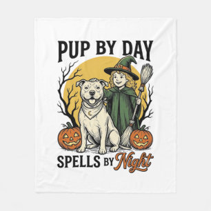 ハロウィン ドッグ ウィッチ Tシャツ ヴィンテージ 彫刻 ペットT フリースブランケット