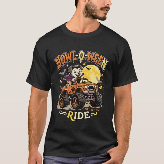 ハロウィン・ドッグ・モンスタートラック Tシャツ (正面)