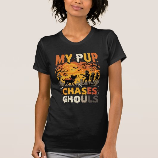 ハロウィン・ドッグ・墓場パトロール Tシャツ (正面)