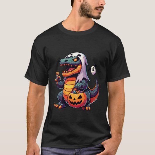 ハロウィン ドラゴン おばけ スケア お菓子入れ 5 Tシャツ (正面)