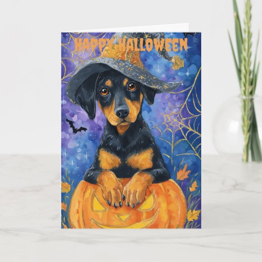 ハロウィン ドーベルマン 犬 シーズンカード (正面)