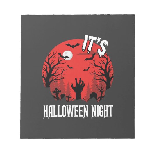 ハロウィン・ナイトの不気味な墓場ベクター ノートパッド (正面)