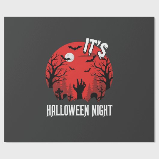 ハロウィン・ナイトの不気味な墓場ベクター ラッピングペーパー (フラット)