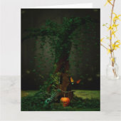 ハロウィン·ナイト カード (黄色い花)