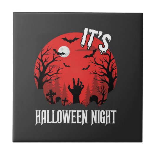 ハロウィン・ナイト・スプーキー墓地ベクター タイル (正面)