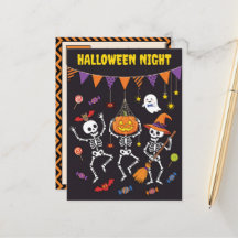 ハロウィン・ナイト・ダンシングスケルトン ポストカード