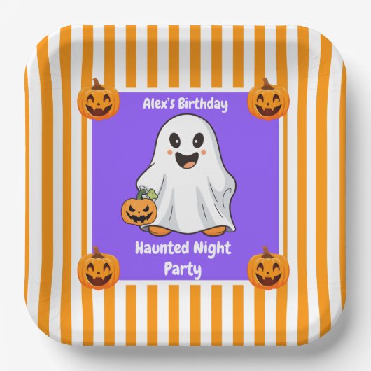 ハロウィン・ナイト・パーティー 誕生日 - ハロウィンの夜 ペーパープレート (正面)