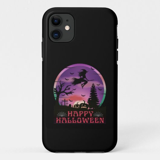 ハロウィン+ナイト+墓場+魔女 Case-Mate iPhoneケース (裏面)