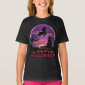 ハロウィン+ナイト+墓場+魔女 Tシャツ (正面)