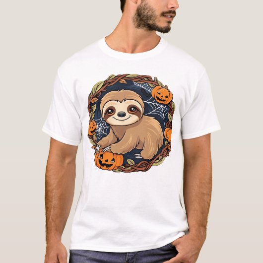 ハロウィン、ナマケモノ、10月31日、感謝祭クラス Tシャツ (正面)