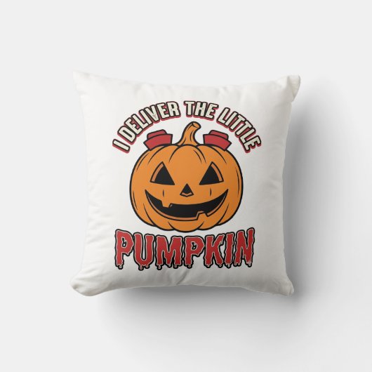 ハロウィン ナース かぼちゃ 配送 Tシャツ デザイン_1 クッション (正面)