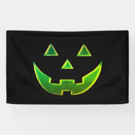 ハロウィン ネオン グリーン ブラック ジャック オ ランタン パンプキン 横断幕