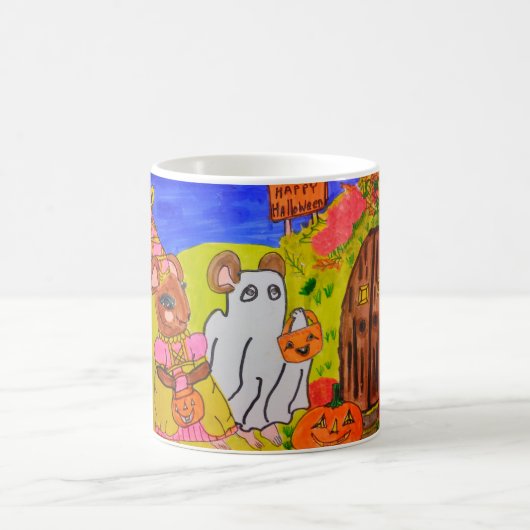 ハロウィン+ネズミ+お菓子+もらい コーヒーマグカップ (中央)