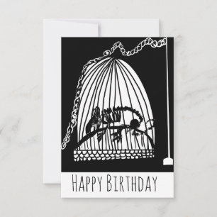 ハロウィン ネズミ 罠 ブラック ホワイト 誕生日 カード
