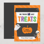 ハロウィン ノートリック コーヒー ギフトカード ホルダー 招待状 (正面/裏面)