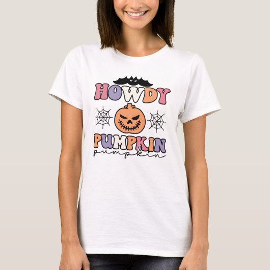 ハロウィン ハウディ パンプキン Tシャツ | スプーキー ウェスタン (正面)