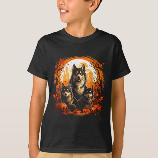 ハロウィン ハスキー Tシャツ (正面)