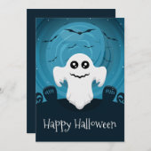ハロウィン ハッピーゴースト ホリデーカード (正面/裏面)