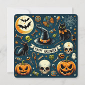 ハロウィン ハッピーハロウィン 楽しい 怖い 招待状 カード (裏面)