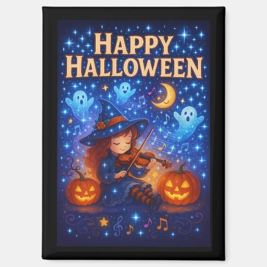 ハロウィン ハッピー カワイイ 魔法使い マグネット (正面)