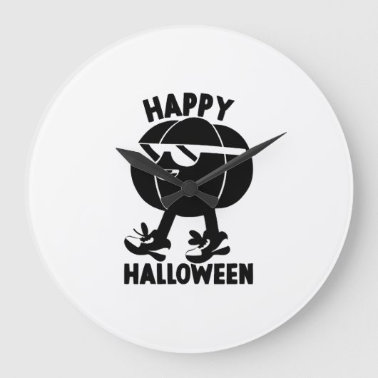 ハロウィン ハッピー ハロウィン パンプキン ラージ壁時計 (正面)