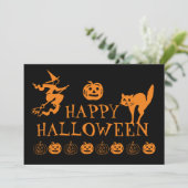 ハロウィン ハッピー ハロウィン 黒 オレンジ 怖い 招待状 (スタンド正面)