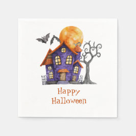 ハロウィン ハロウィン パーティー 名入れ オバケ 屋敷 スタンダードカクテルナプキン