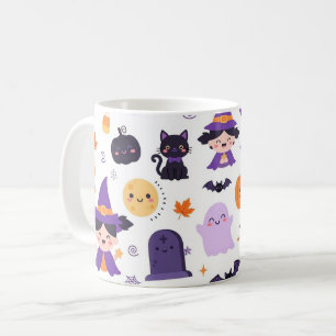 ハロウィン ハロウィーン かわいい おばけ 魔女 猫 コウモリ ジャックオーランタン コーヒーマグカップ
