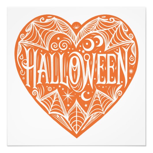 ハロウィン ハート オレンジ ハート型 ホリデー フォトプリント (正面)