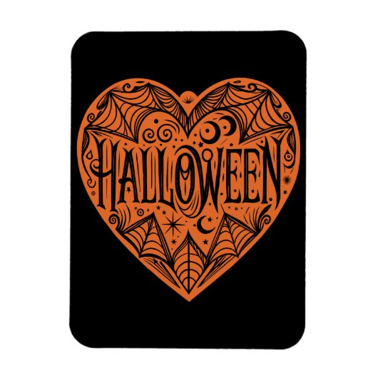 ハロウィン ハート オレンジ ハート型 ホリデー マグネット (縦)
