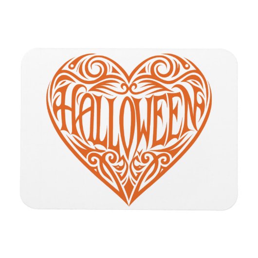 ハロウィン ハート オレンジ ハート 記念日 マグネット (横)