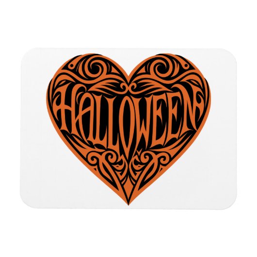 ハロウィン ハート オレンジ ハート 記念日 マグネット (横)