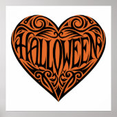 ハロウィン ハート ブラックハート 記念日 ポスター (正面)