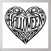 ハロウィン ハート ブラックハート 記念日 箔ポスター (正面)