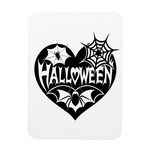 ハロウィン ハート ブラック ハート 形 クモの巣 マグネット (縦)