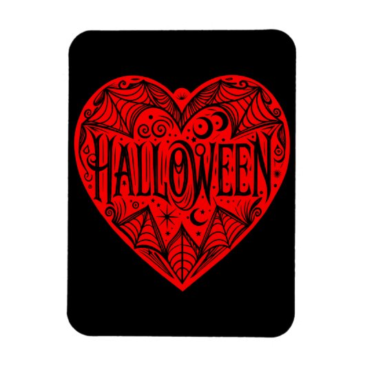 ハロウィン ハート 赤いハートの形 記念日 マグネット (縦)