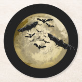 ハロウィン ハーベスト フルムーン アンド ナイト フライト バッツ ラウンドペーパーコースター (正面)