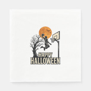ハロウィン バスケットボール ハッピー ハロウィン ヴィンテージ スポーツ スタンダードランチョンナプキン