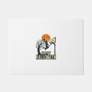 ハロウィン バスケットボール ハッピー ハロウィン ヴィンテージ スポーツ ドアマット
