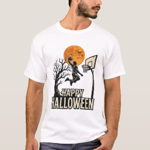 ハロウィン バスケットボール ハッピー ハロウィン ヴィンテージ スポーツ Tシャツ