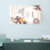 ハロウィン バチェロレッテ 歓迎 サイン おしゃれな黒いリボン 横断幕 (トレードショー)