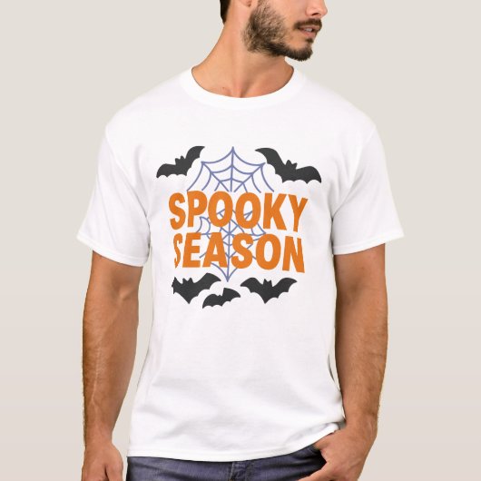 ハロウィン・バットのウェブデザイン Tシャツ (正面)