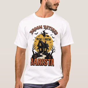 ハロウィン バリスタ Tシャツ 面白い 魔女 コーヒー ダジャレ デザイン