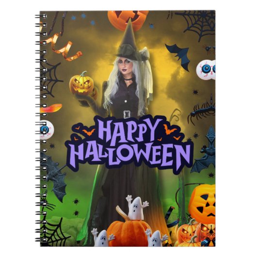 ハロウィン・バースデー招待状 Spooktacular ノートブック (正面)
