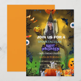 ハロウィン・バースデー招待状 Spooktacular 招待状