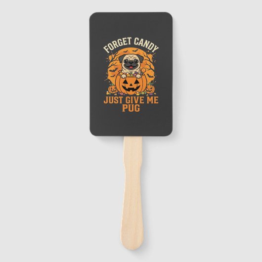 ハロウィン パグ キャンディ デザイン 1 ハンドファン (正面)