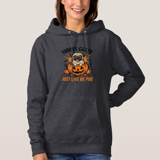 ハロウィン パグ 忘れキャンディ Tシャツ デザイン おもしろい_1 (正面)
