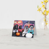 ハロウィン-パグ- Wiggensブルーノの真珠くま氏 カード (黄色い花)